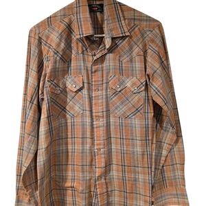 Levi's Plaid Western Cowboy Ranch Light Weight Casual Snap Shirt Sz S